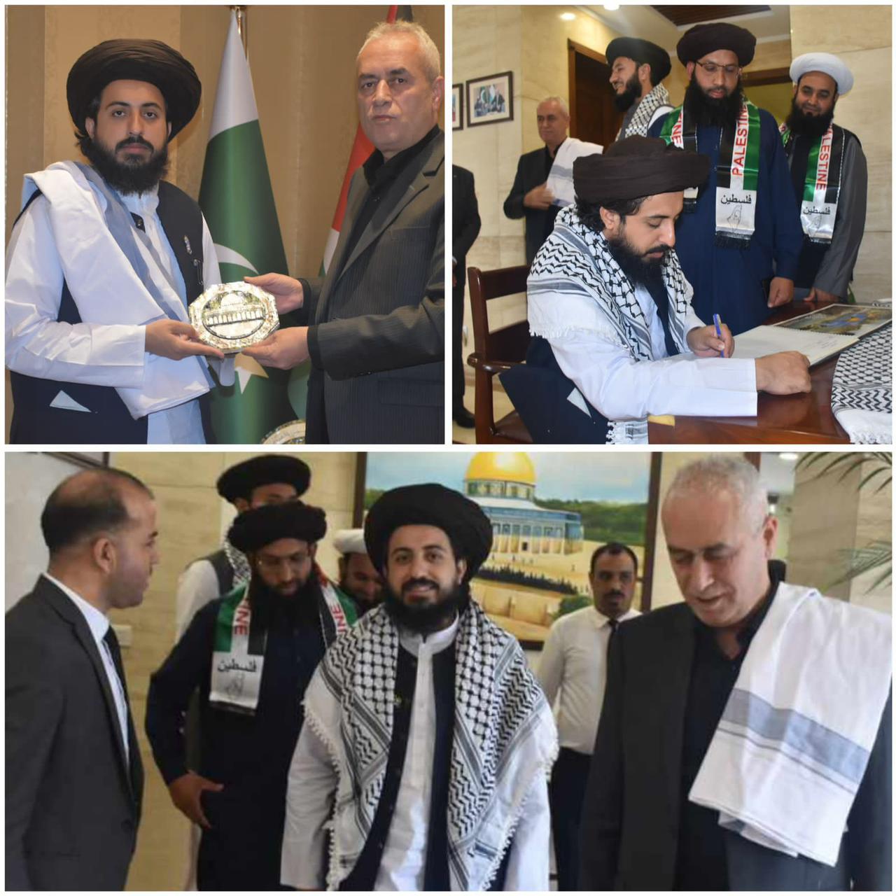 Allama Hafiz Saad Hussain Rizvi, head of Tehreek-e-Labaik Pakistan, met with Palestinian Ambassador Ahmed Jawad Rabiei