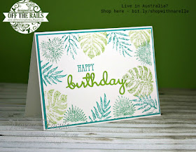 Take me to the tropics! You can easily with the Tropical Chic stamp set. See it here - http://bit.ly/TropicalChicStamp