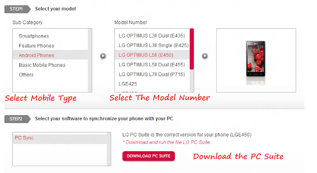 Download the LG Mobile PC Suite 