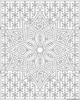 Snowflake knotwork to print and color- available in jpg and transparent png