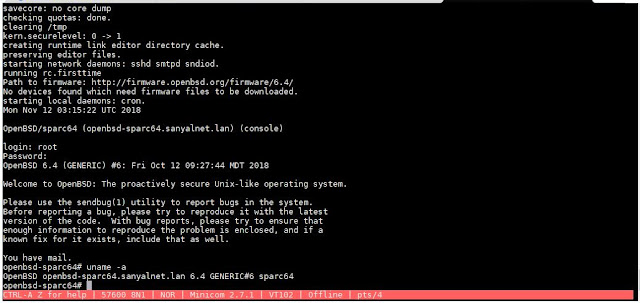 Supratim Sanyal's Blog: IInstalling OpenBSD SPARC 64-bit for Sun UltraSPARC using QEMU in SANYALnet Labs - Installation Screen #6