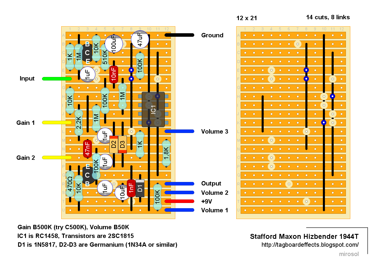 Guitar FX Layouts: Stafford Maxon Hizbender 1944T