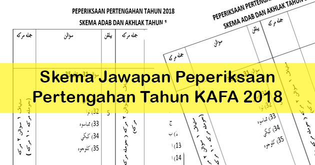 Skema Jawapan Peperiksaan Pertengahan Tahun Kafa 2018 Persatuan Guru Guru Sar Kafa Daerah Kuantan