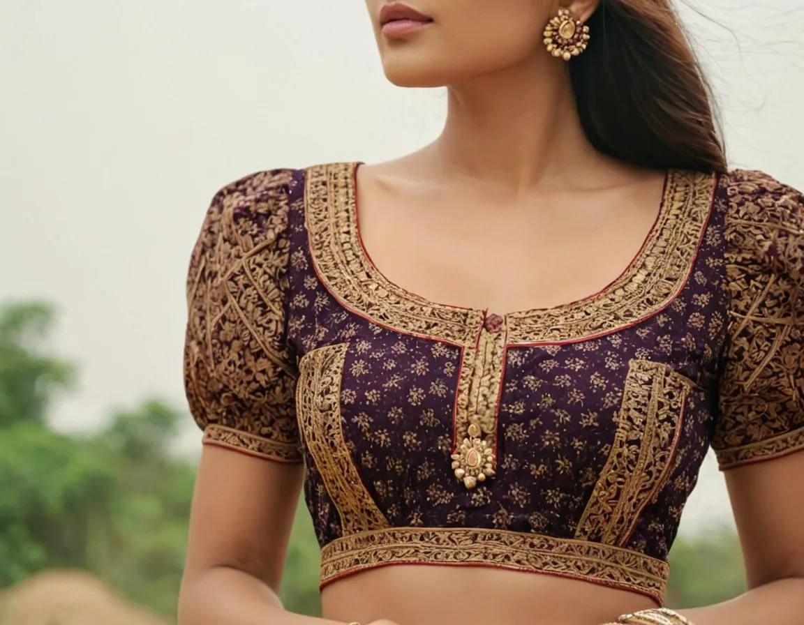 Front Low Neck Blouse Designs