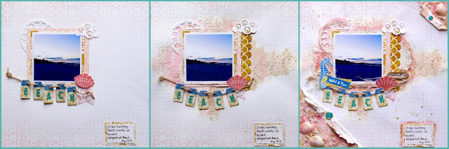 Beach Scrapbook Page by Katherine Sutton using BoBunny Down By the Sea