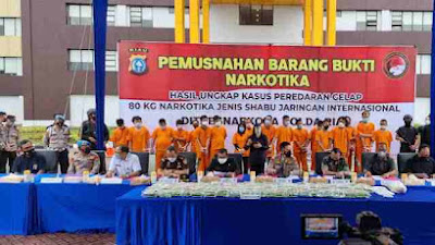 KEPALA DIVISI PEMASYARAKATAN KANWIL KEMENKUMHAM RIAU HADIRI, PEMUSNAHAN BARANG BUKTI NARKOBA DI POLDA RIAU