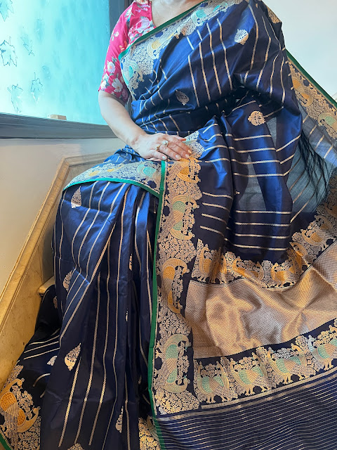 Elegance Unveiled: Blue Pure Katan Silk Kaduwa Weave Saree with Peacock Border