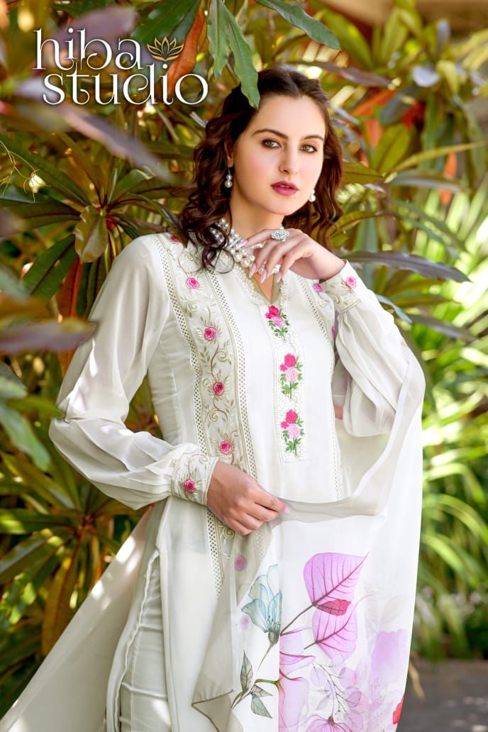 60 Hiba Studio Georgette With Work Pakistani Readymade Suits