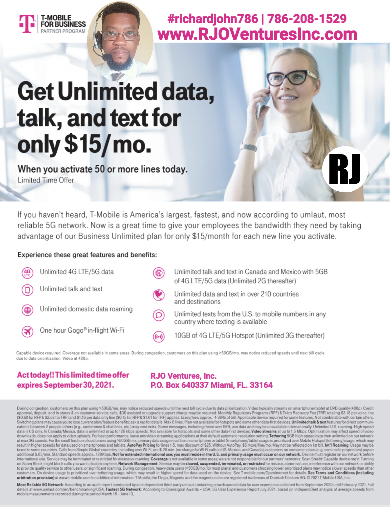 T-Mobile: Get unlimited data, talk and text for only $15 per month. [RJOVenturesInc.com]