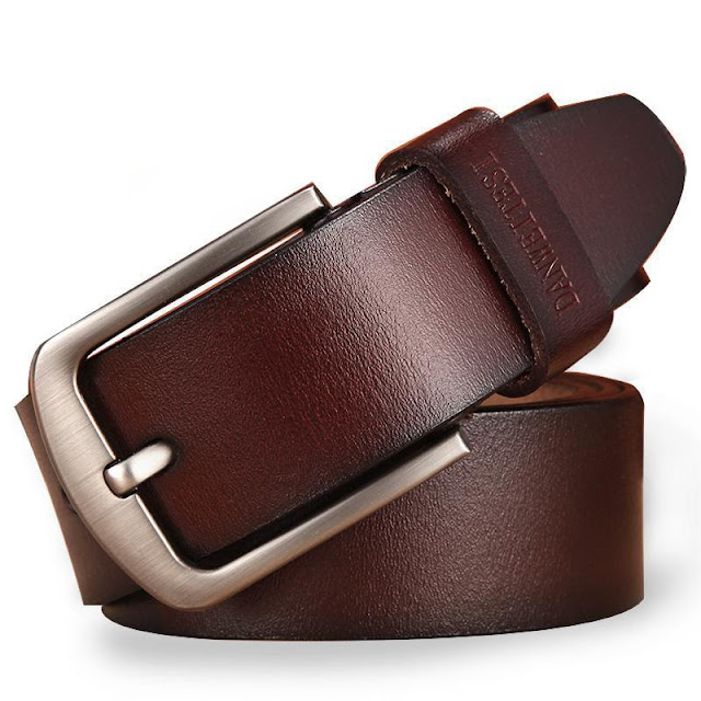 Men's Classic Leather Pin Buckle Belt