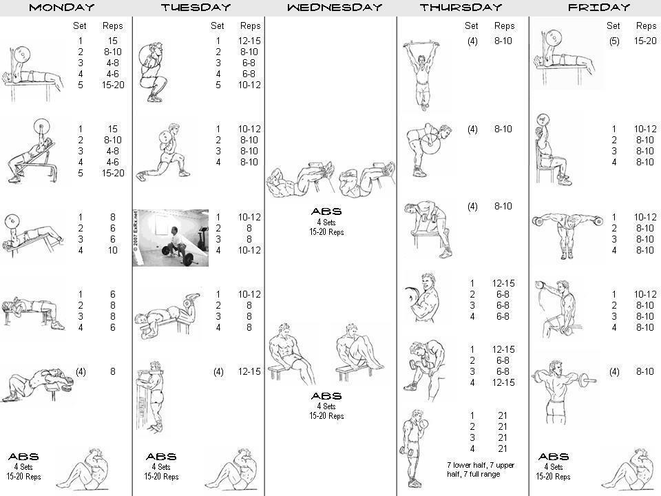 Great 7Day Workout Program for bodybuilding - bodybuilding
