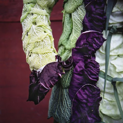 Clothes made of leaves and flowers