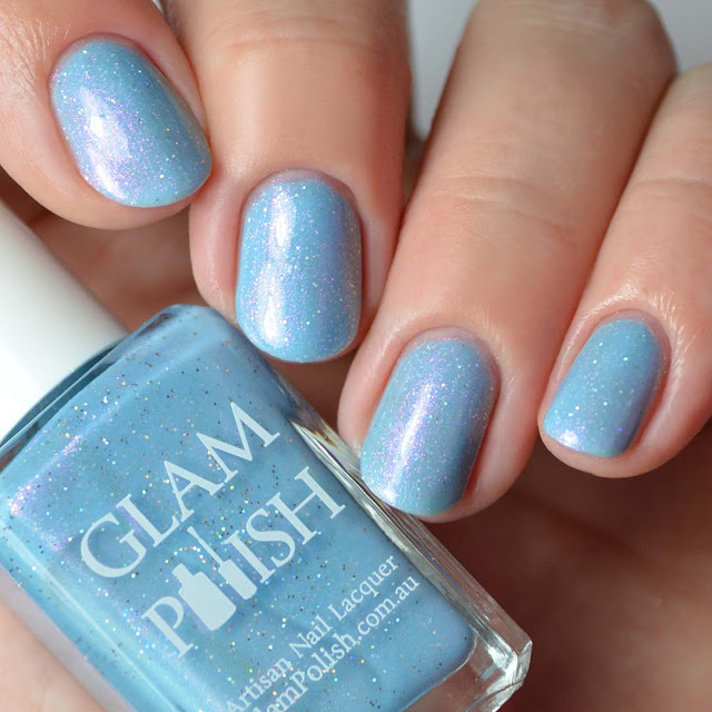 blue shimmer nail polish