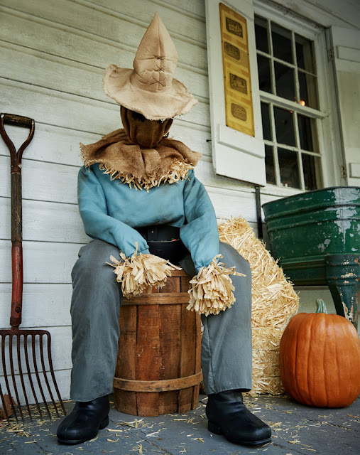 Creepy Animatronic Sitting Scarecrow Decoration, Something Happen If You Snatch Candy From His Lap