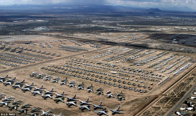 Military Airplane Graveyard in the Desert. Total Waste of Taxpayer Dollars