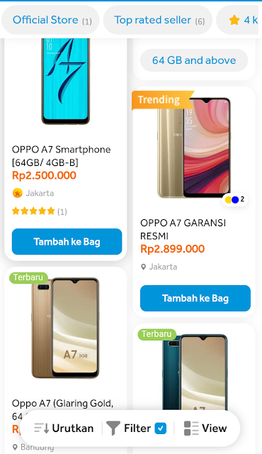 Jual oppo a7