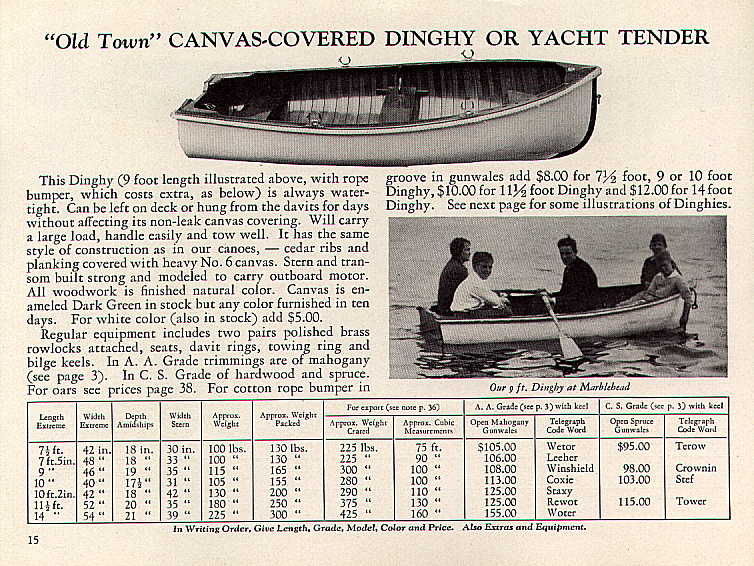 old town dinghy/alden 'x' class dinghy