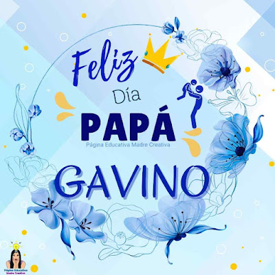 Solapín Feliz Día del Padre - Nombre Gavino para imprimir gratis