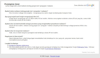 contoh hasil diagnostik untuk malware