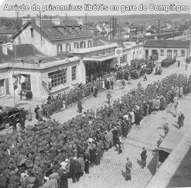 Arrivée des prisonniers libérés gare de Compiègne