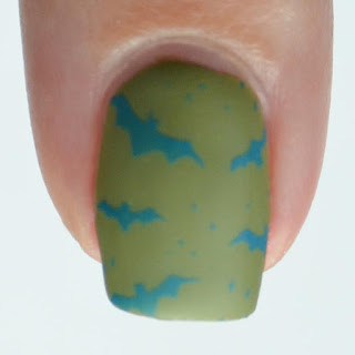 matte bat nail art