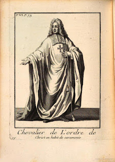 Cavaleiro da Ordem de Cristo segundo Pierre Hélyot na Histoire des ordres monastiques, religieux et militaires... (tomo VI, 1718).