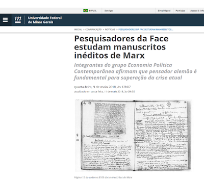 Pesquisadores da Face estudam manuscritos inéditos de Marx