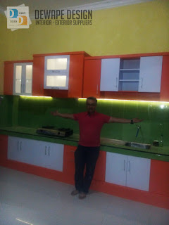 kitchen set minimalis warna orange malang