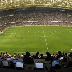 View from top seats of Mestalla Stadium
