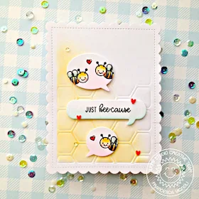 Sunny Studio Stamps: Comic Strip Speech Bubbles Just Bee-cause Card by Franci Vignoli 