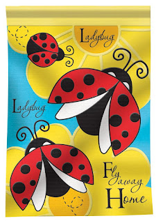 Ladybug Applique Garden Flag