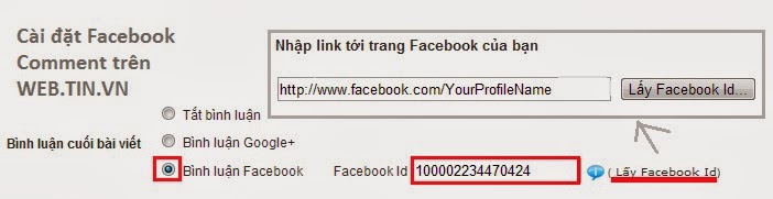 Cài đặt Facebook Comment trên Web.tin.vn