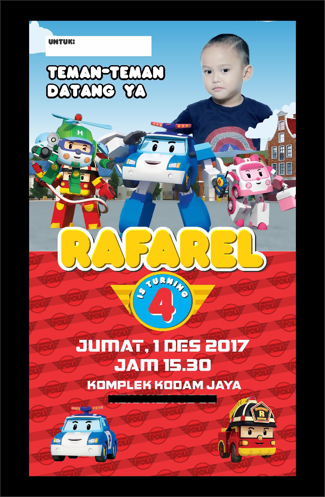 ATARO DESIGNS Ulang Tahun Tema Robocar Poli 