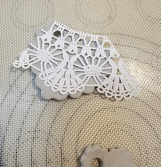 paper lace on clay