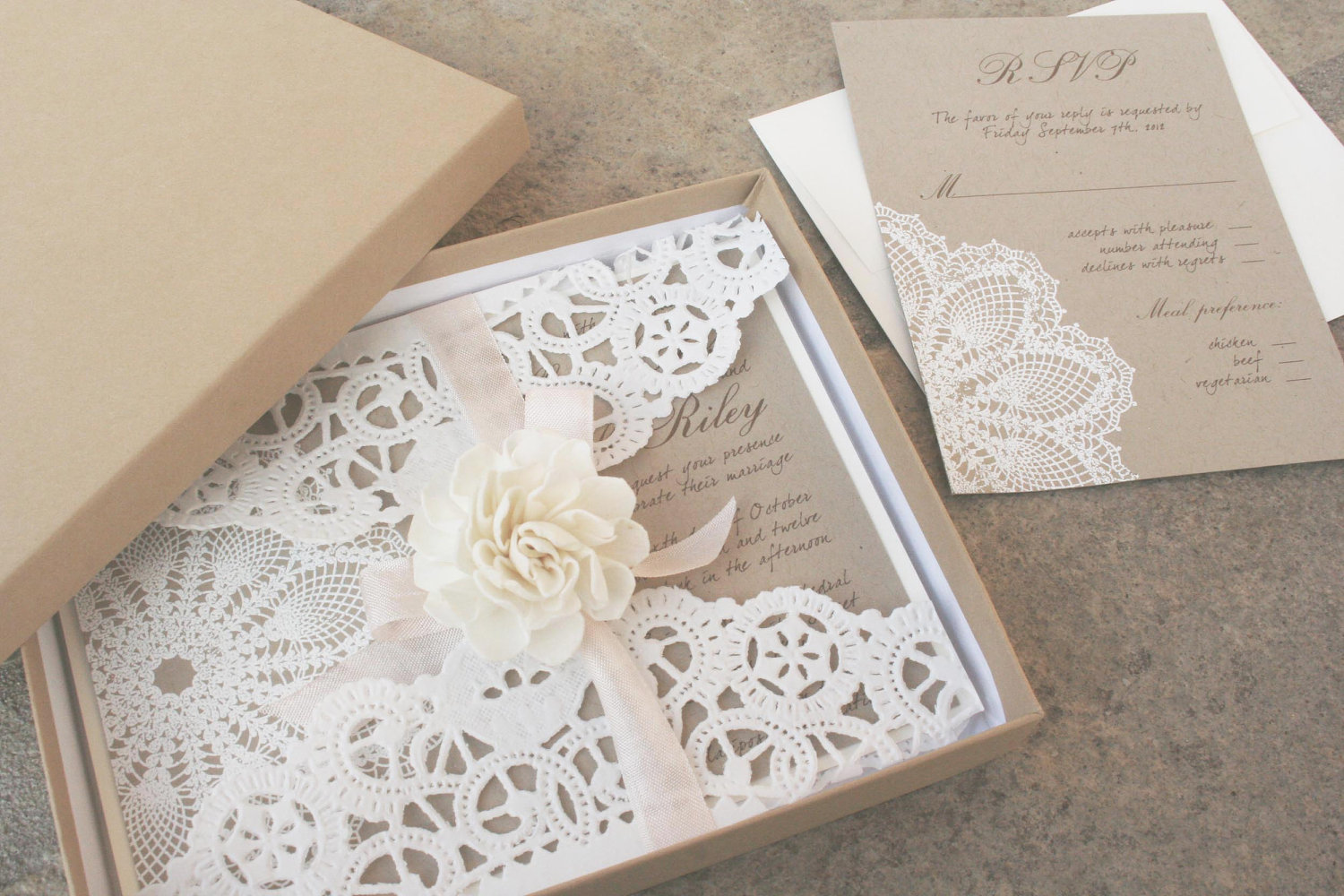 Classic Wedding Invitations: Lace Wedding Invitations