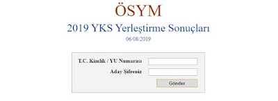 2019-YKS Yerleştirme Sonuçları Açıklandı