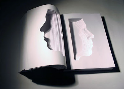 Creative Book Face Sculptures