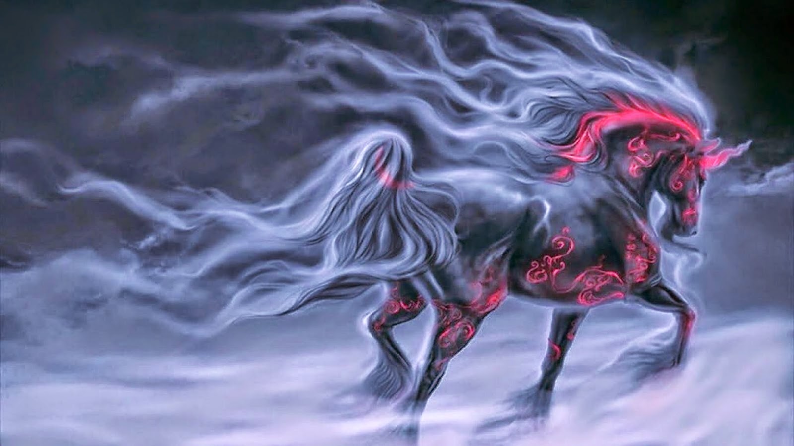 Dreamy Fantasy Black Unicorn Artwork Wallpaper High Definitions