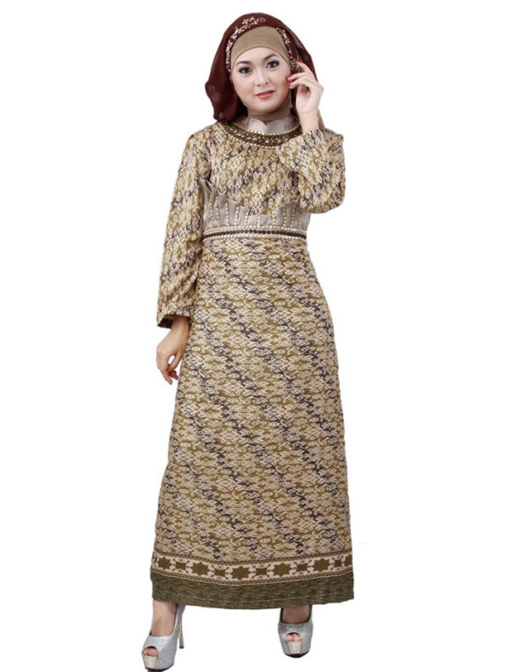 Contoh Model Baju Gamis Batik Terbaru 2016