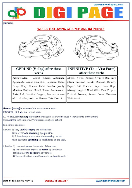 Digi Page -Gerunds and Infinitves