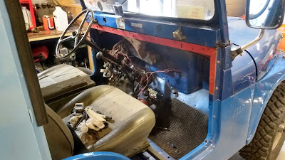 Jeep CJ5 dashboard, leaky filler pipe fix and service