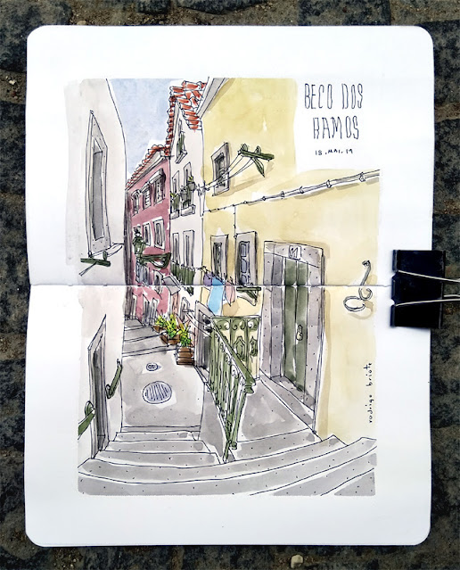 Desenho do Beco dos Ramos - Alfama, Lisboa