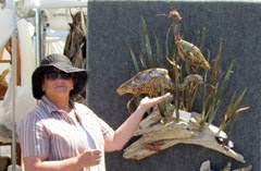 1403090 Mar 14 Barb With Blue Heron Sculpture