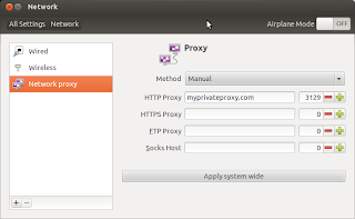 Add Proxy Exception In Ubuntu 12.04 