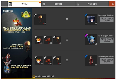 Cara mendapatkan bedug di free fire, mendapat takjil dan kurma di Event Booyah Lebaran Free Fire