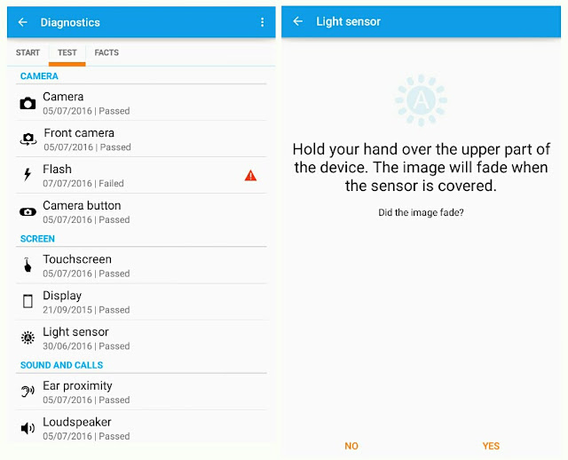 Run Diagnostics Test