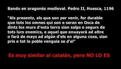 los castellanos y los demás mercaderes españoles que allí [en Valencia] se hallaban, que hablaban casi la mesma lengua de los aragoneses,