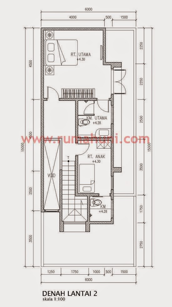  Desain  Rumah  Minimalis  2 Lantai Ukuran  6x15 