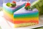 Warna pelangi identik dengan sesuatu yang indah RESEP CAKE PUDING PELANGI RAINBOW