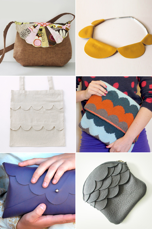 DIY scalloped handbag as well as necklace tutorials Six DIY tutorials for scalloped accessories